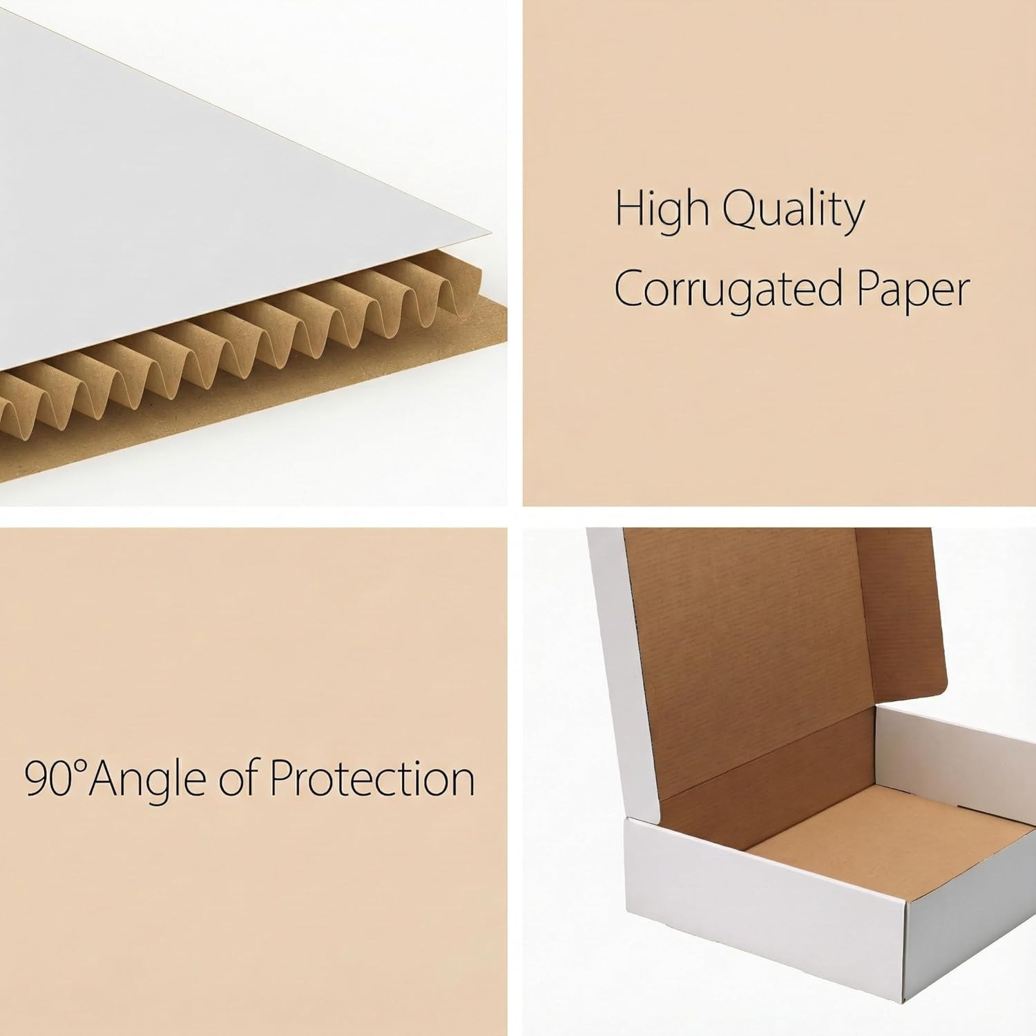 100 Pack 7X5X1 Small Shipping Boxes, White Corrugated Cardboard Mailer Box for P