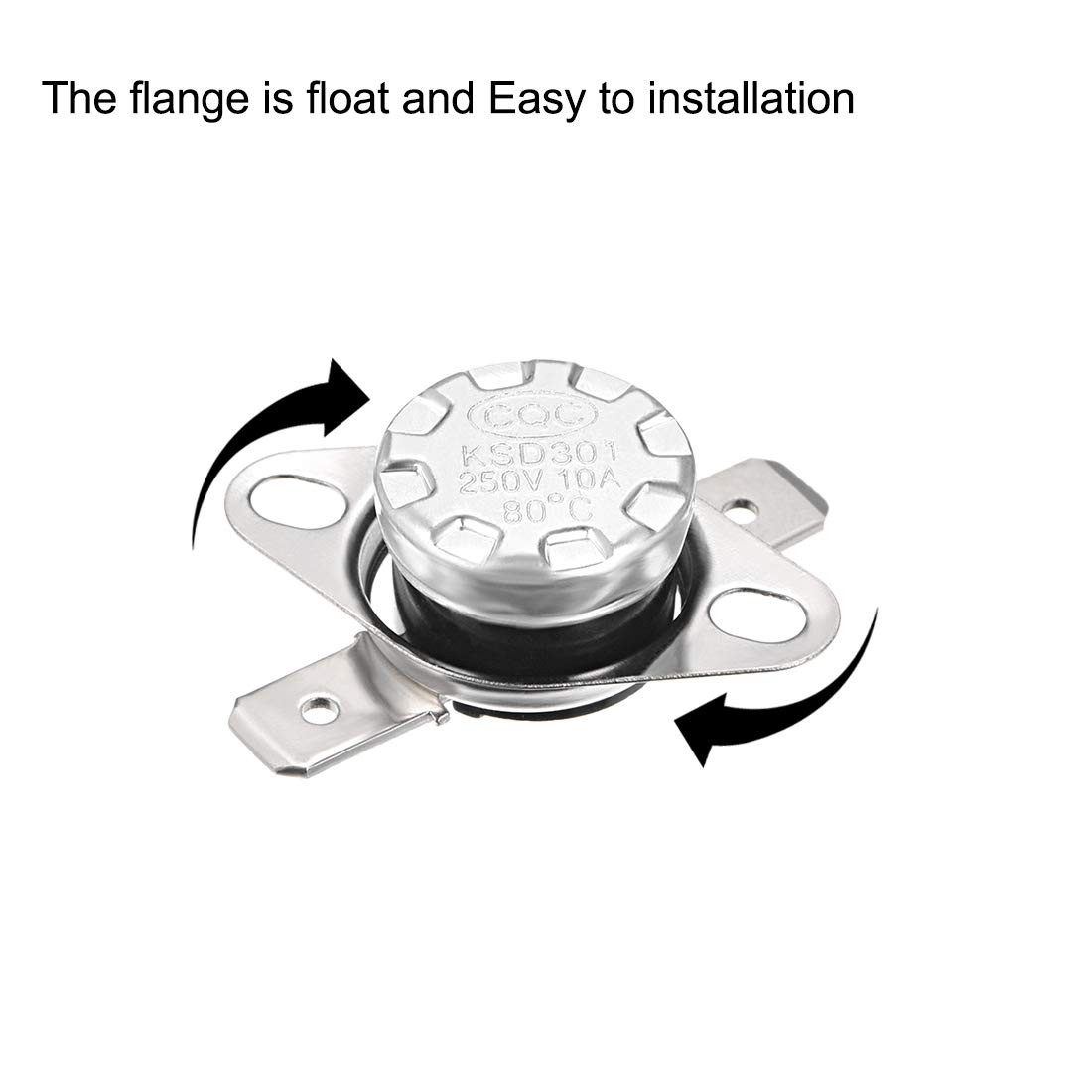 KSD301 Thermostat 80°C/176°F 10A Normally Closed N.C Adjust Number of Items: 5