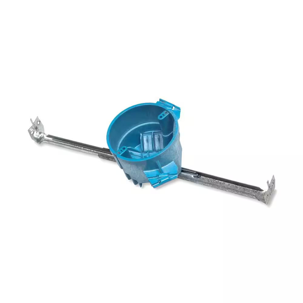 4 In. 24.5 Cu. In. Hard Shell Electrical PVC New Work Electrical Ceiling Box wit