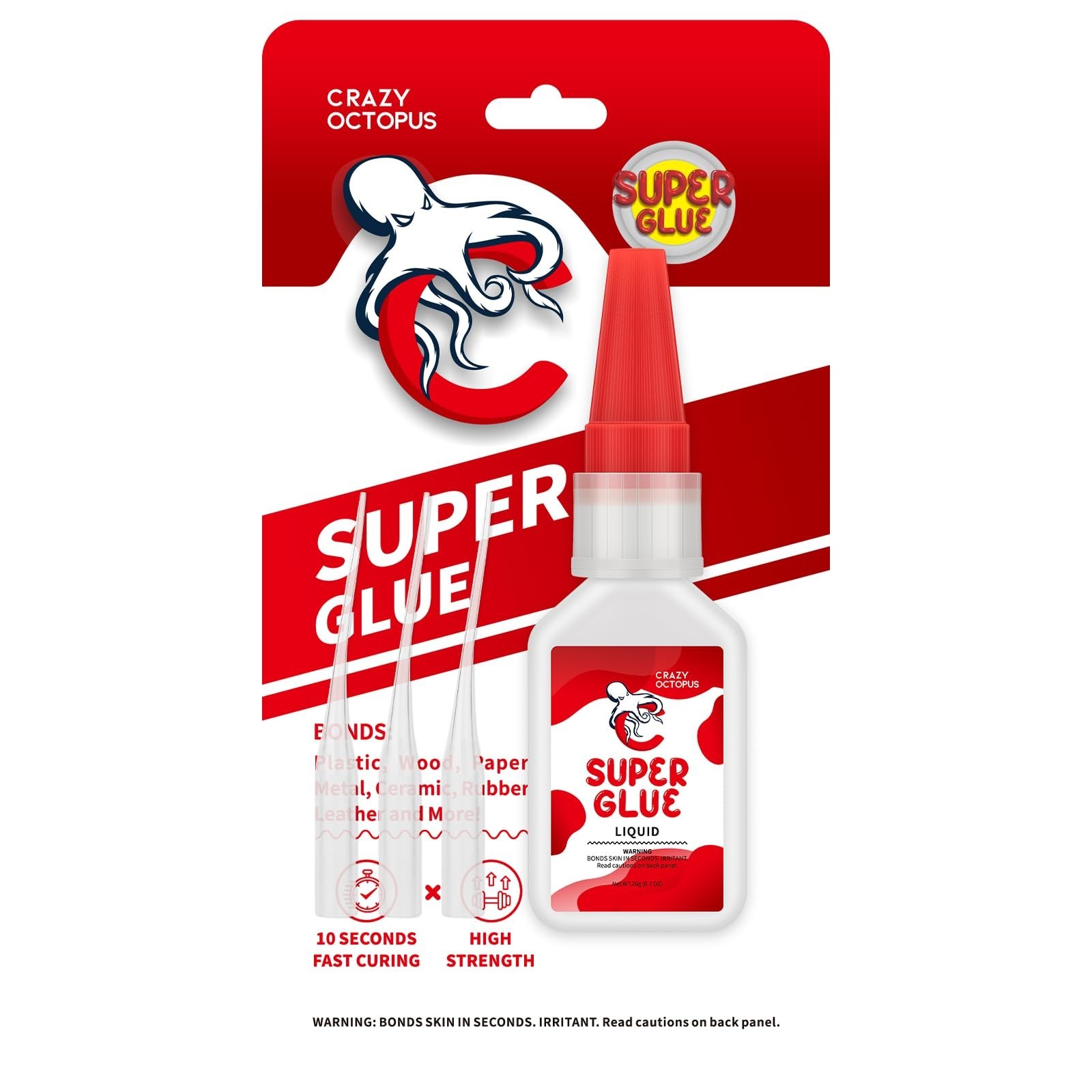 Super Glue, 20g Quick-Dry Strong Adhesive for Plastic, Metal, Wood, Leather, …