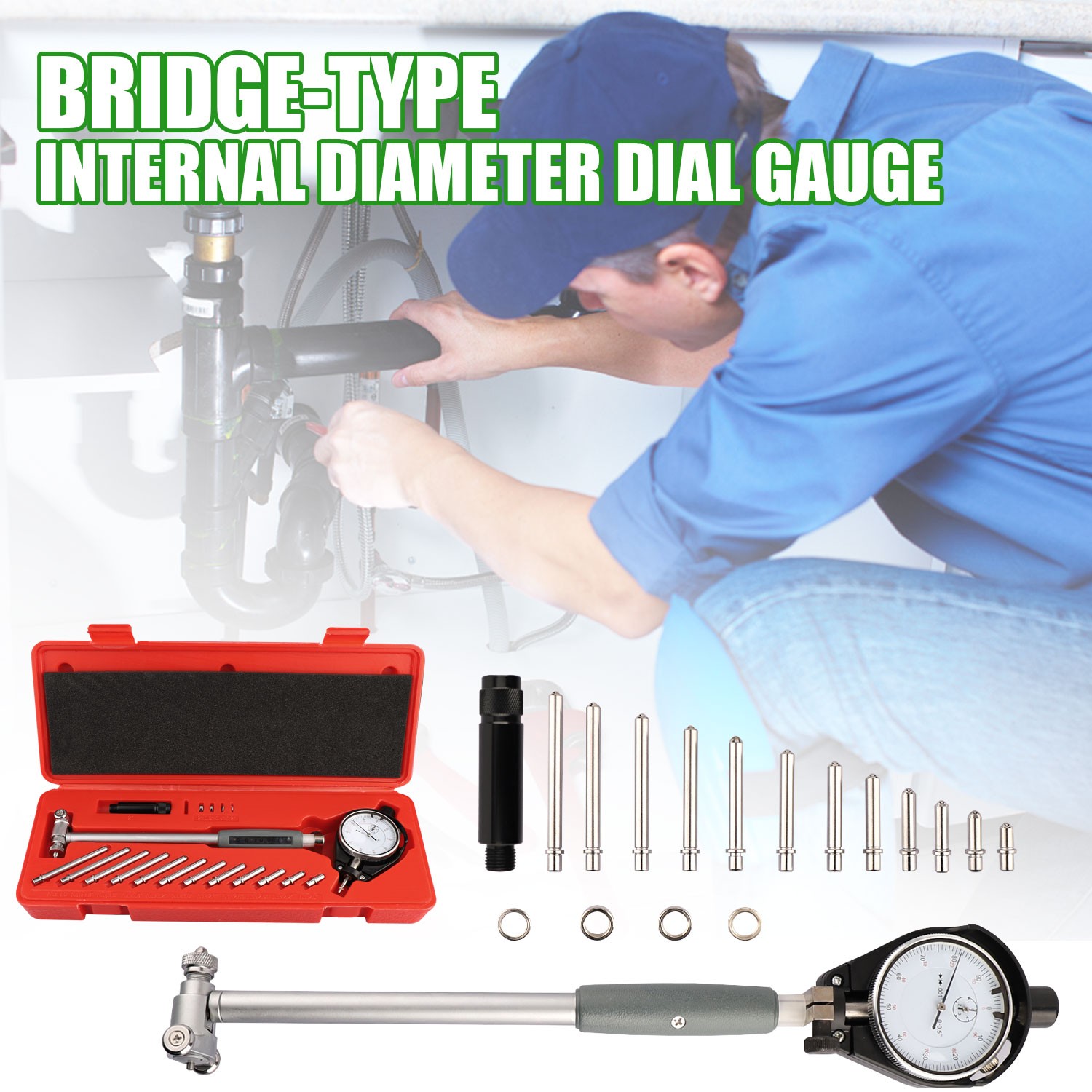 Dial Bore Gauge 0.001″ Deep Engine Hole Cylinder Measurement Gage Indicator 2-6″