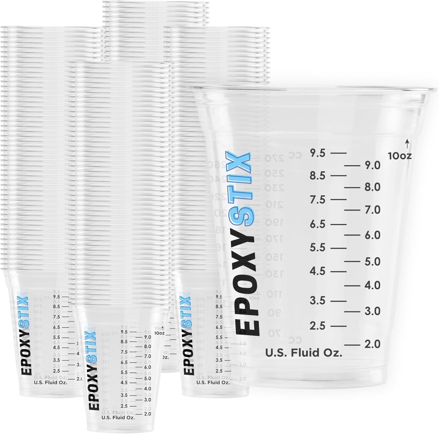 [100 Pack] NEW SIZE 12oz Graduated Mixing Cups – Durable PET, Clear Measureme…