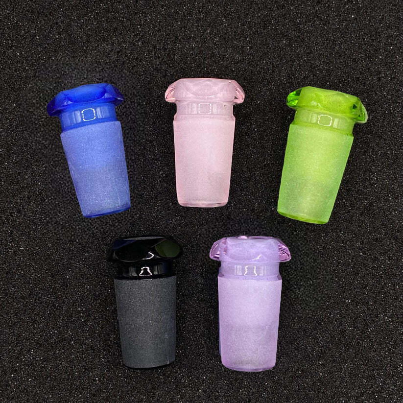 Color Faceted 14mm Male To 10mm Female Glass Adapter