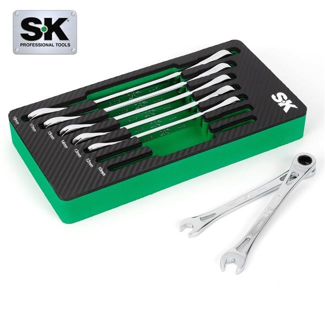 SK Tools USA SK01479A Ratcheting Combination Wrench 7 Piece – 6 Point