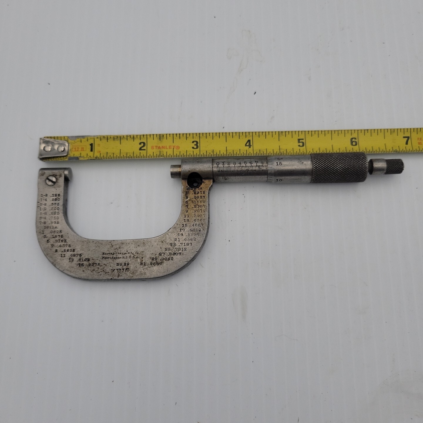 Vintage Brown & Sharpe No. 39 Outside Micrometer, 1″-2″ Inch