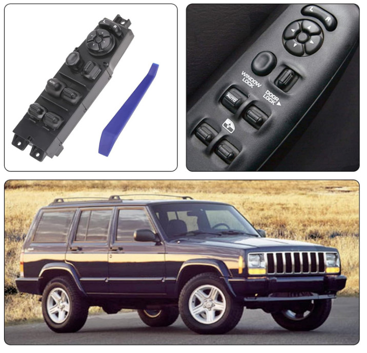 Left Driver Side Master Window Switch Control for Jeep Cherokee 1997- 2001 Auto