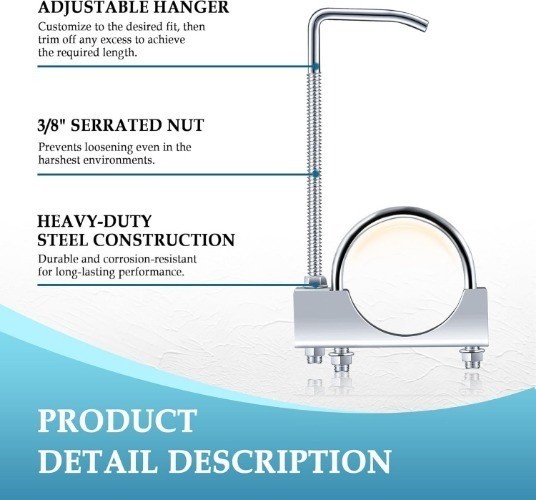 3 inch Exhaust Clamp with Hanger, Heavy Duty Exhaust Hanger with Color: 3 Inch