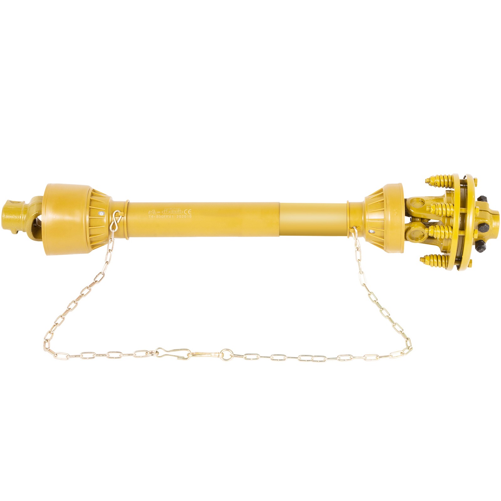 VEVOR PTO Shaft PTO Drive Shaft 1-3/8″x6 Spline w/Slip Clutch Yellow T4 31.5-41″
