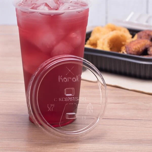 Karat Strawless Sipper lid for 12-24oz PET Plastic cup, C-KC626TS-SH