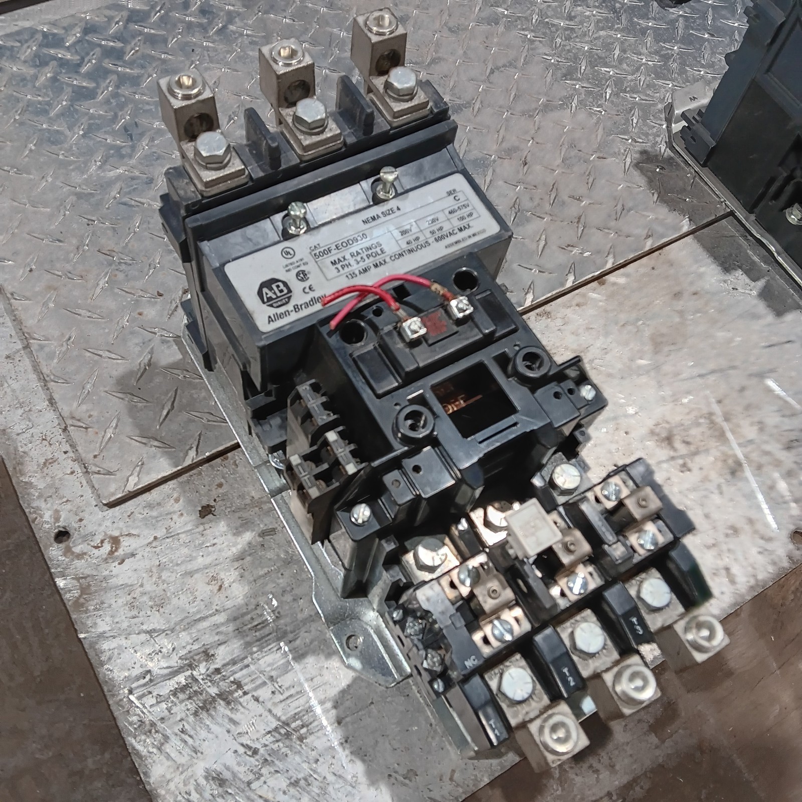 Allen Bradley 500-EOD930 SerC Size 4 Starter 40HP@200 50HP@230V 100HP@460/575V