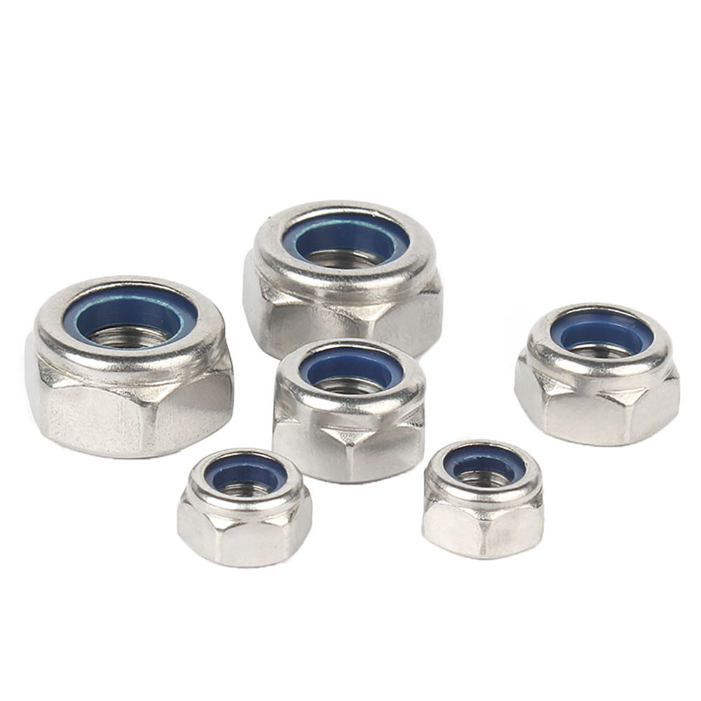 M8 M10 M12 M14 M16 M18 M20 Fine Pitch Nyloc Nuts Nylon Insert Lock Nut 1mm-1.5mm