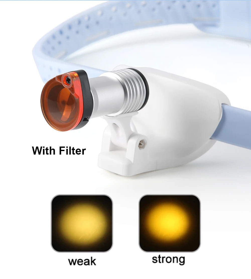Dental Medical Wireless 5W LED Head Light Utra-light ENT Headband Headlight Blue