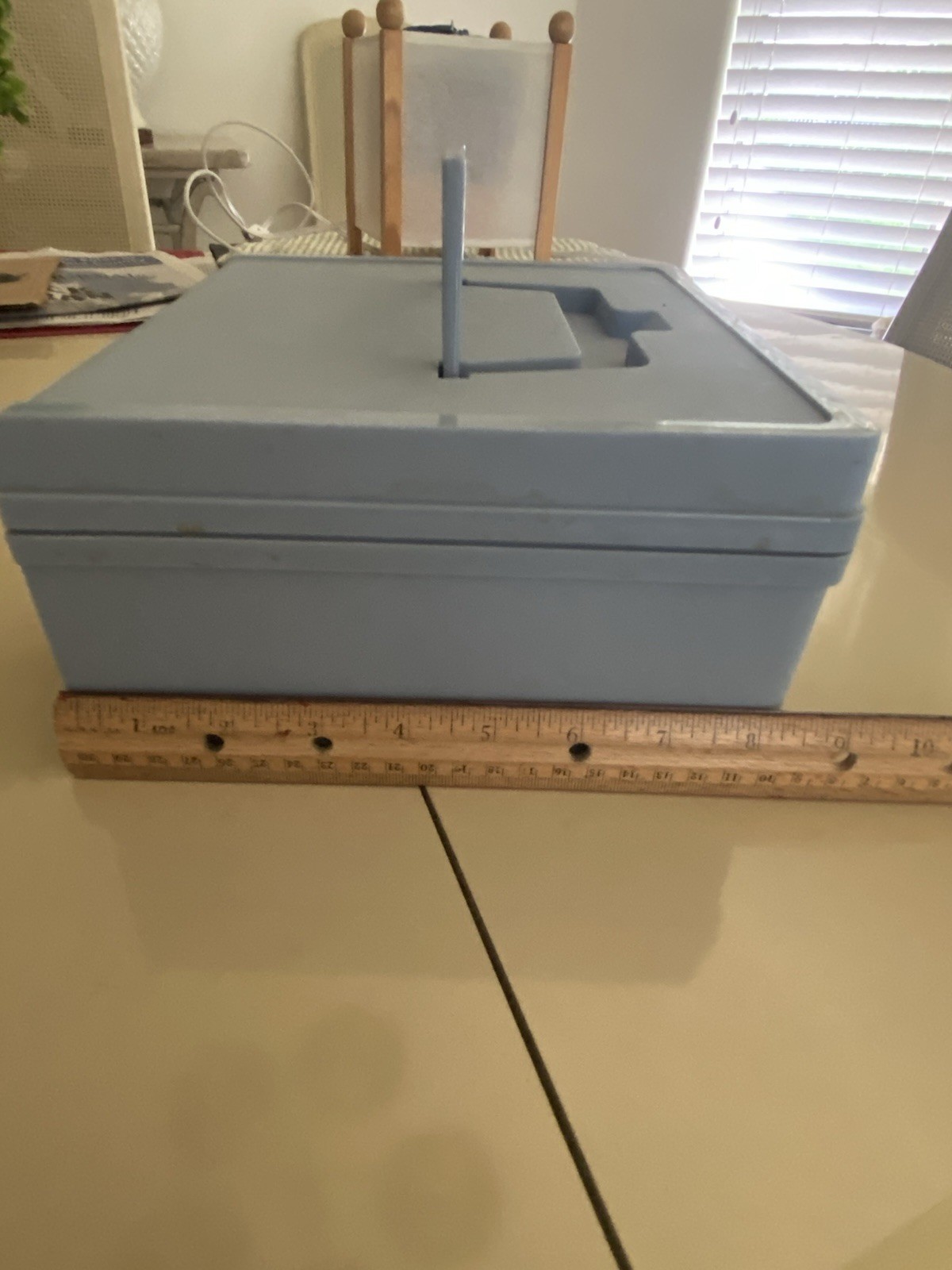 Blue Portable Plastic Cash Box Perfect for Yard Sales, Fund Raising, Church Etc