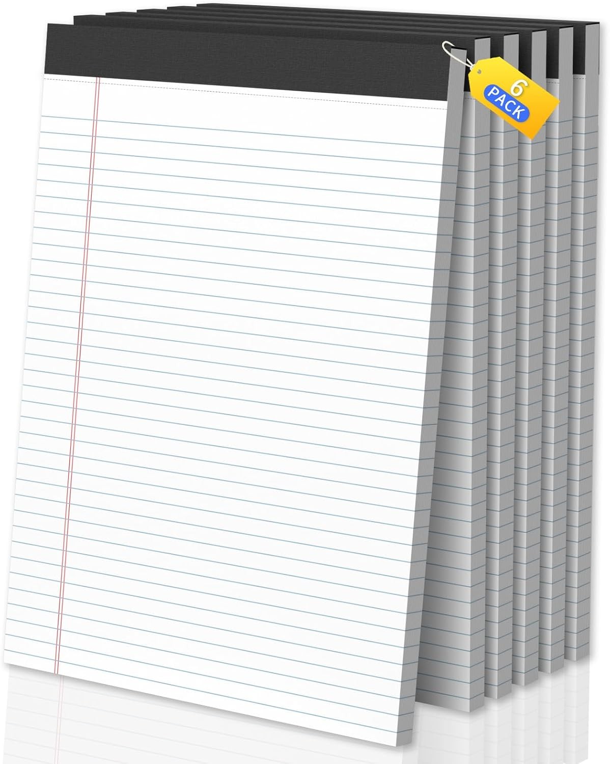Legal Pads 8.5 X11, Narrow Ruled Notepads, 6 Pack, 50 Sheet/Pad, White Legal