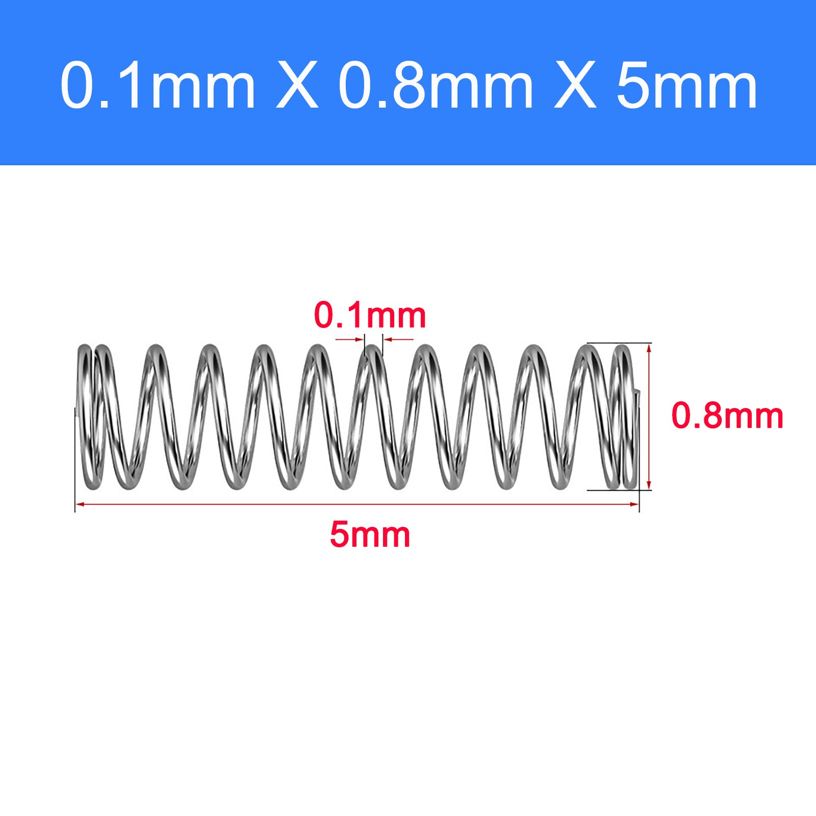 Micro Compression Spring 304 Stainless Steel 0.1mm Wire Tiny Miniature 5-25mm