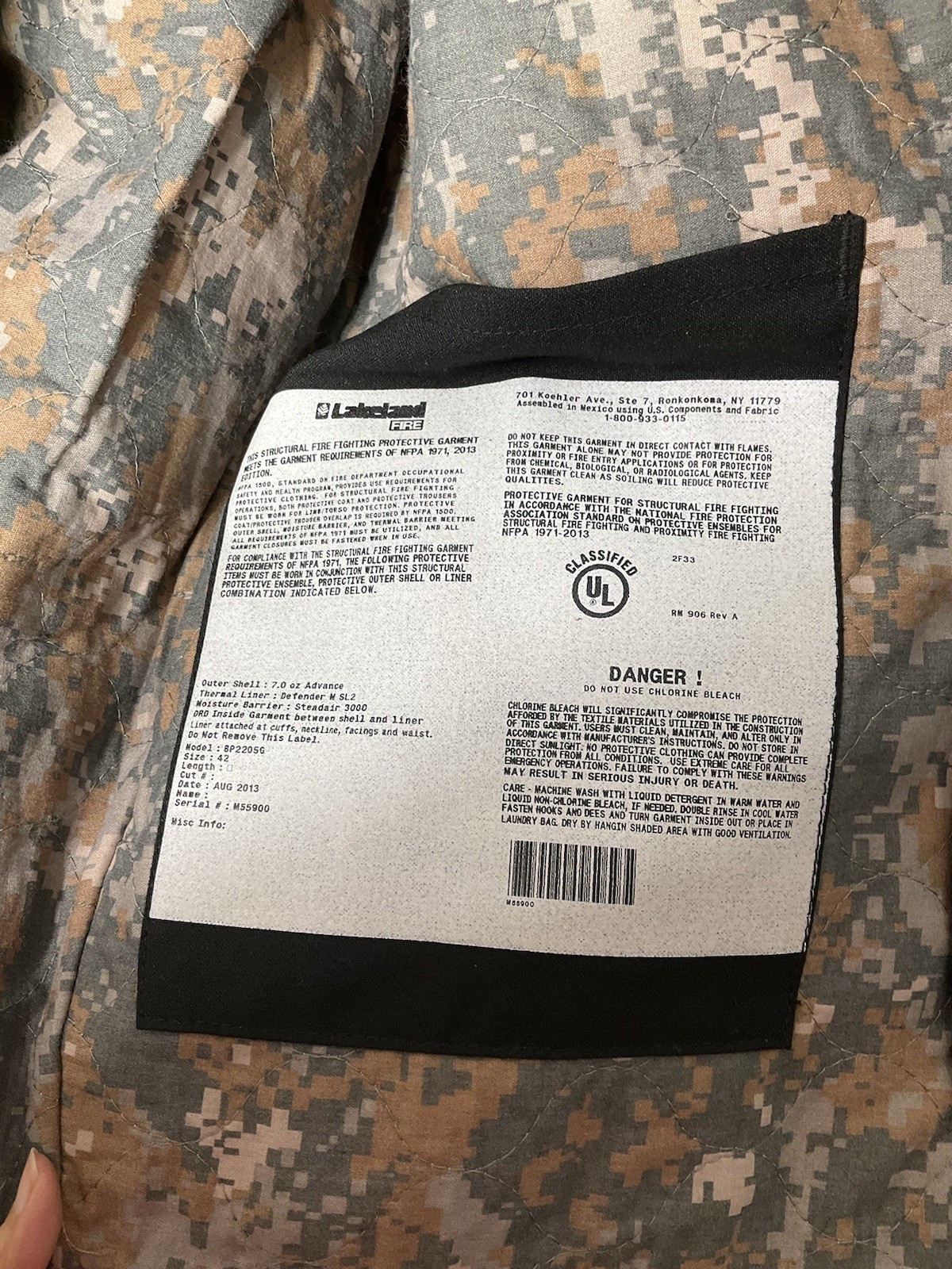 NOS Lakeland B2 Turnout Coat Sz 42 Advance 7.0oz Gold Steadair 3000 Defender SL2