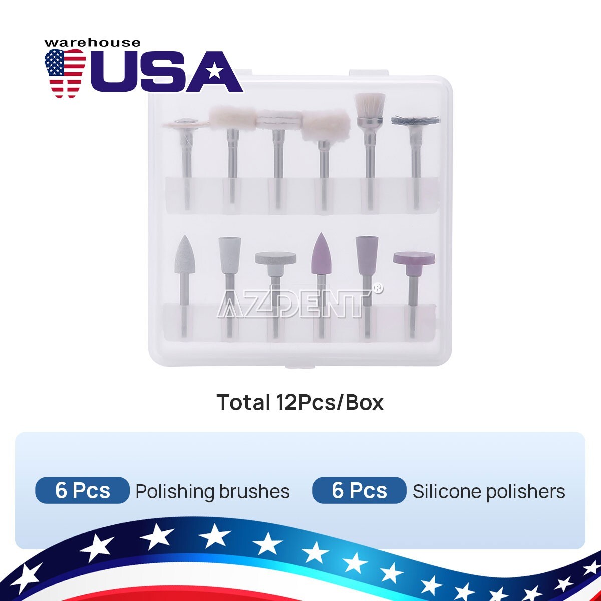 Dental Composite Polishing Burs Kit RA Silicone Polisher 2.35mm For Contra Angle