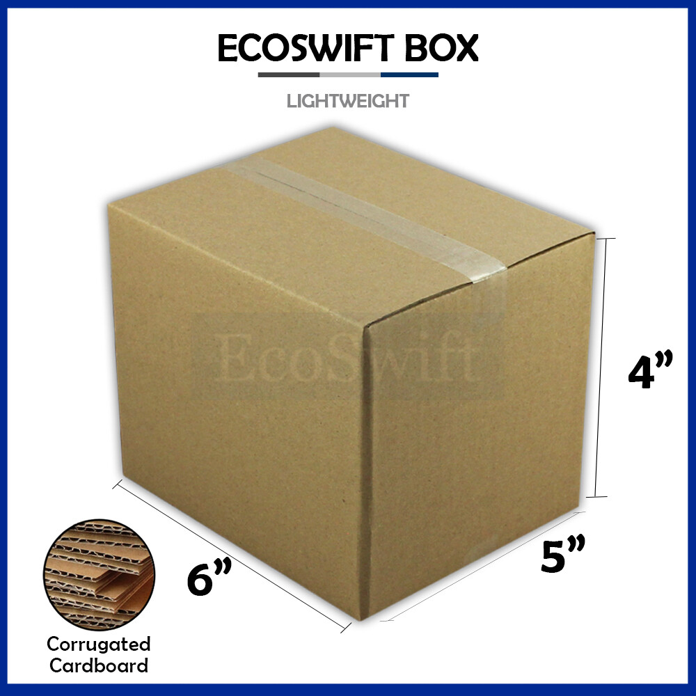 1-Box 6x5x4 EcoSwift Cardboard Packing Moving Shipping Box Corrugated Carton