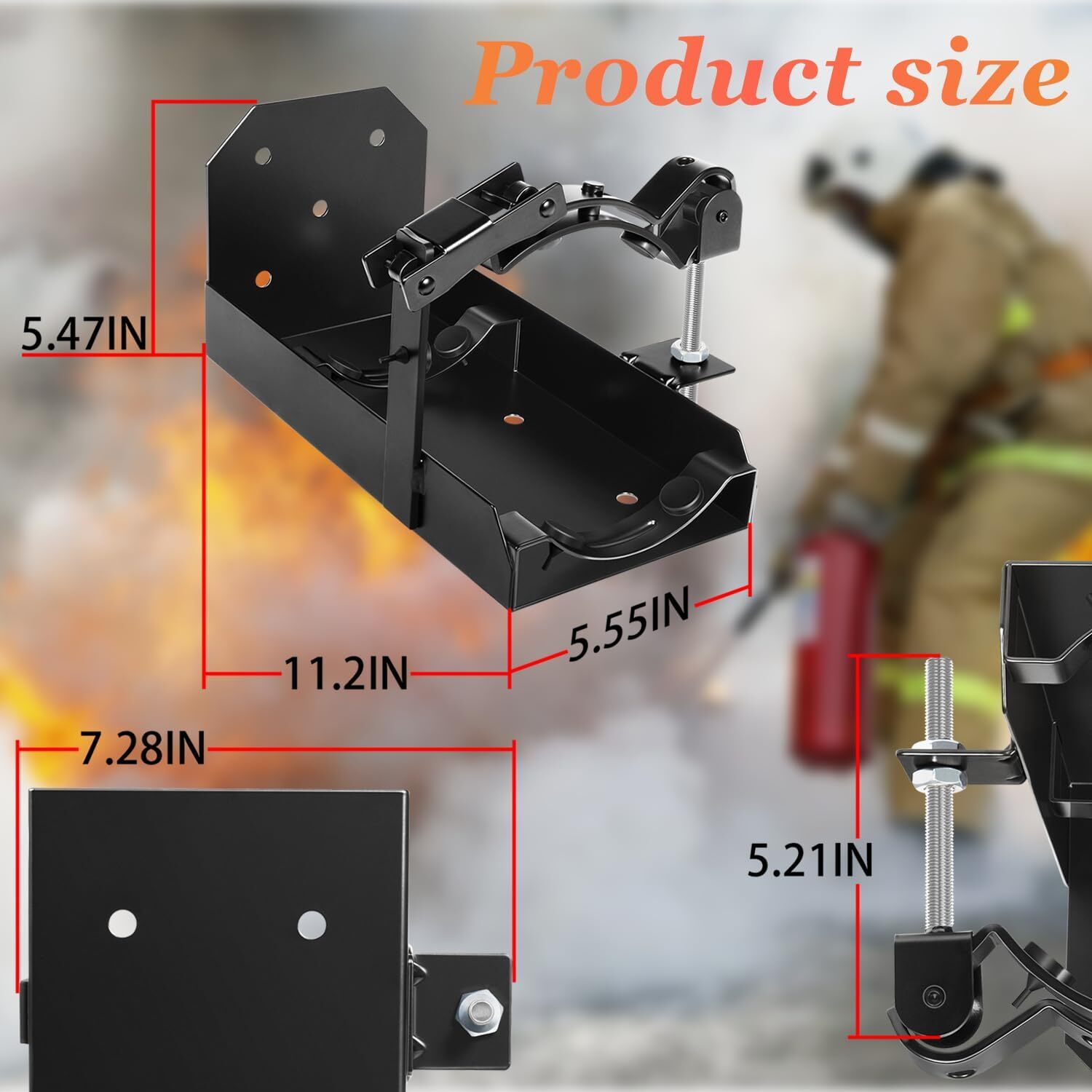809 Heavy Duty Fire Extinguisher Vehicle Bracket Mount Fit for 10lb Dry/5lb Co2