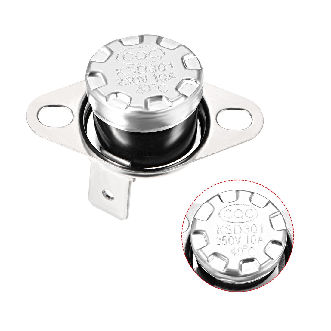 2 PCS 40°C/104°F 10A KSD301 Thermostat Temperature Switch Normally Open N.O