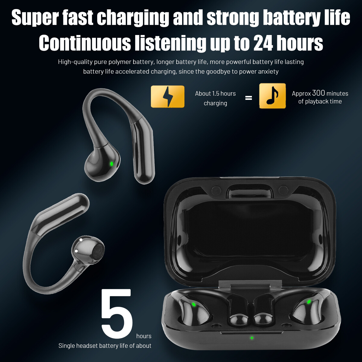 155 Language Smart Translator Earbuds Wireless Bluetooth 5.3 Headphones New