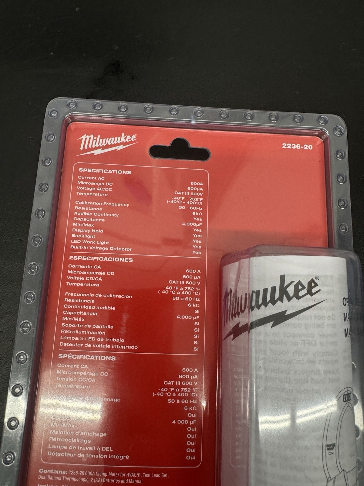 Milwaukee 2236-20 Clamp Meter for HVAC/R – Red