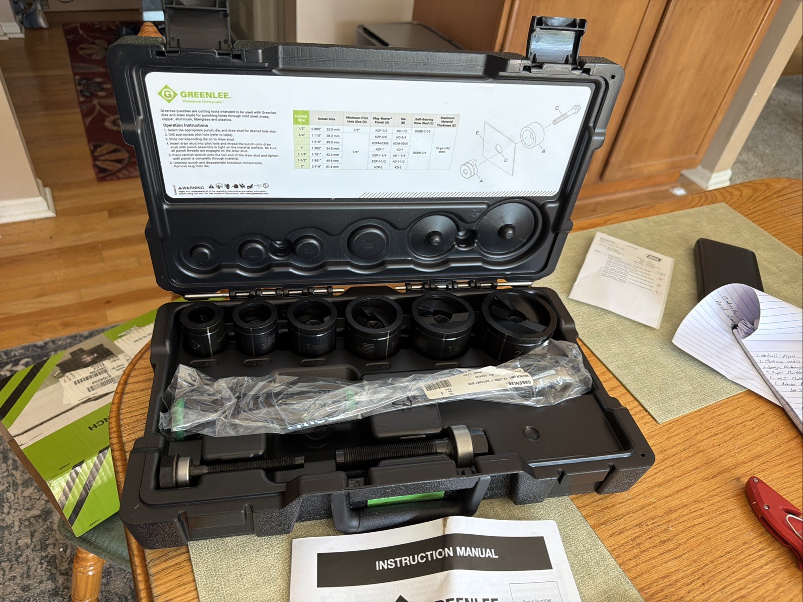 Greenlee 7238SB Knockout Kit With Ratchet Wrench 1/2″ – 2″ Conduit Size