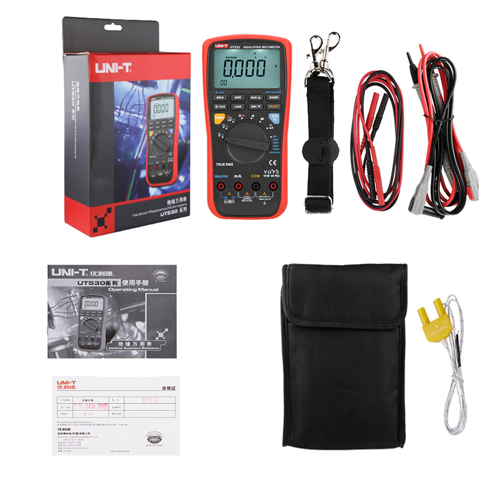 UNI-T UT533 Megger Digtal Multimeter Insulation Resistance Tester True RMS 2.0GΩ