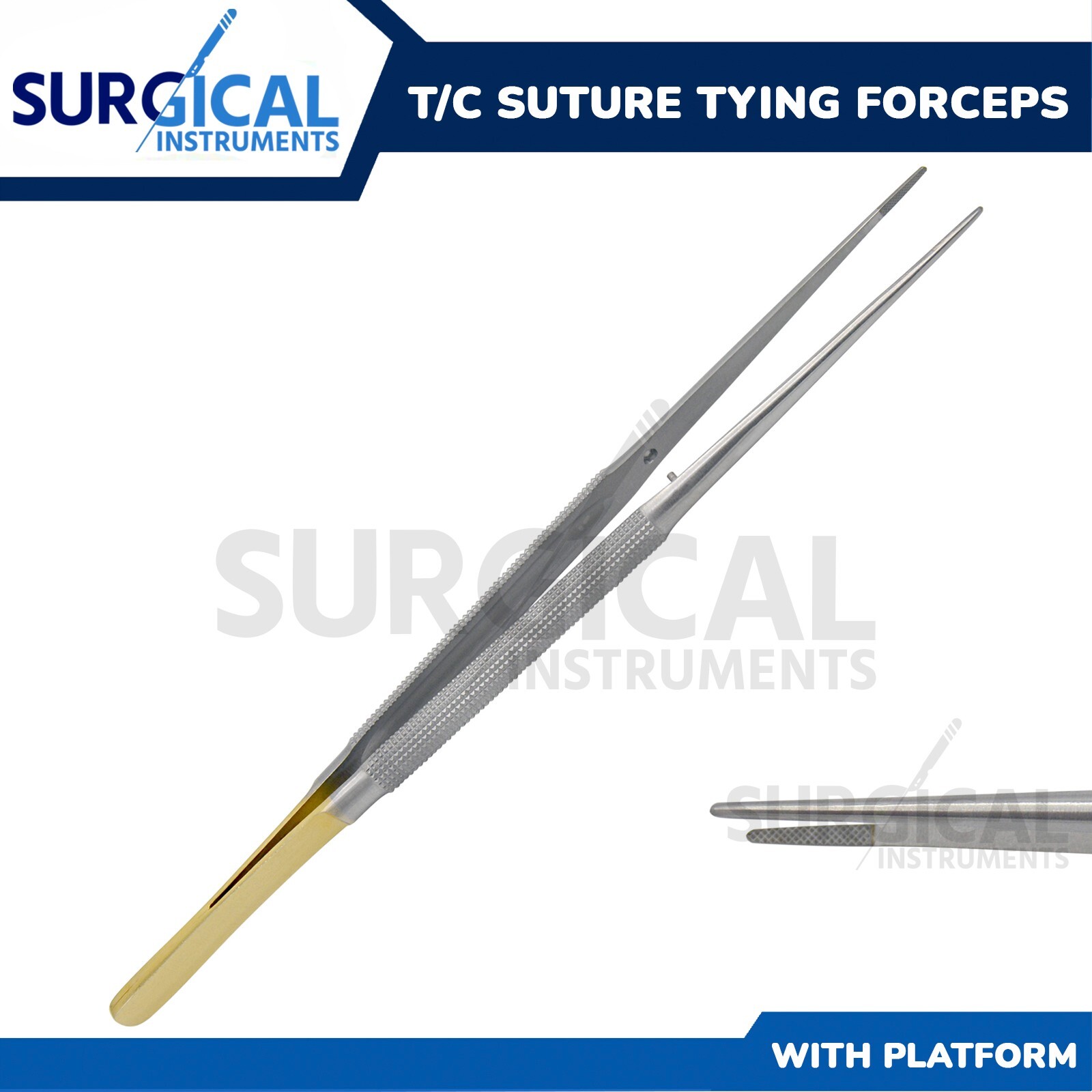 T/C Micro Suture Tying Forceps 7″ With Platform – Medical Surgical German Grade