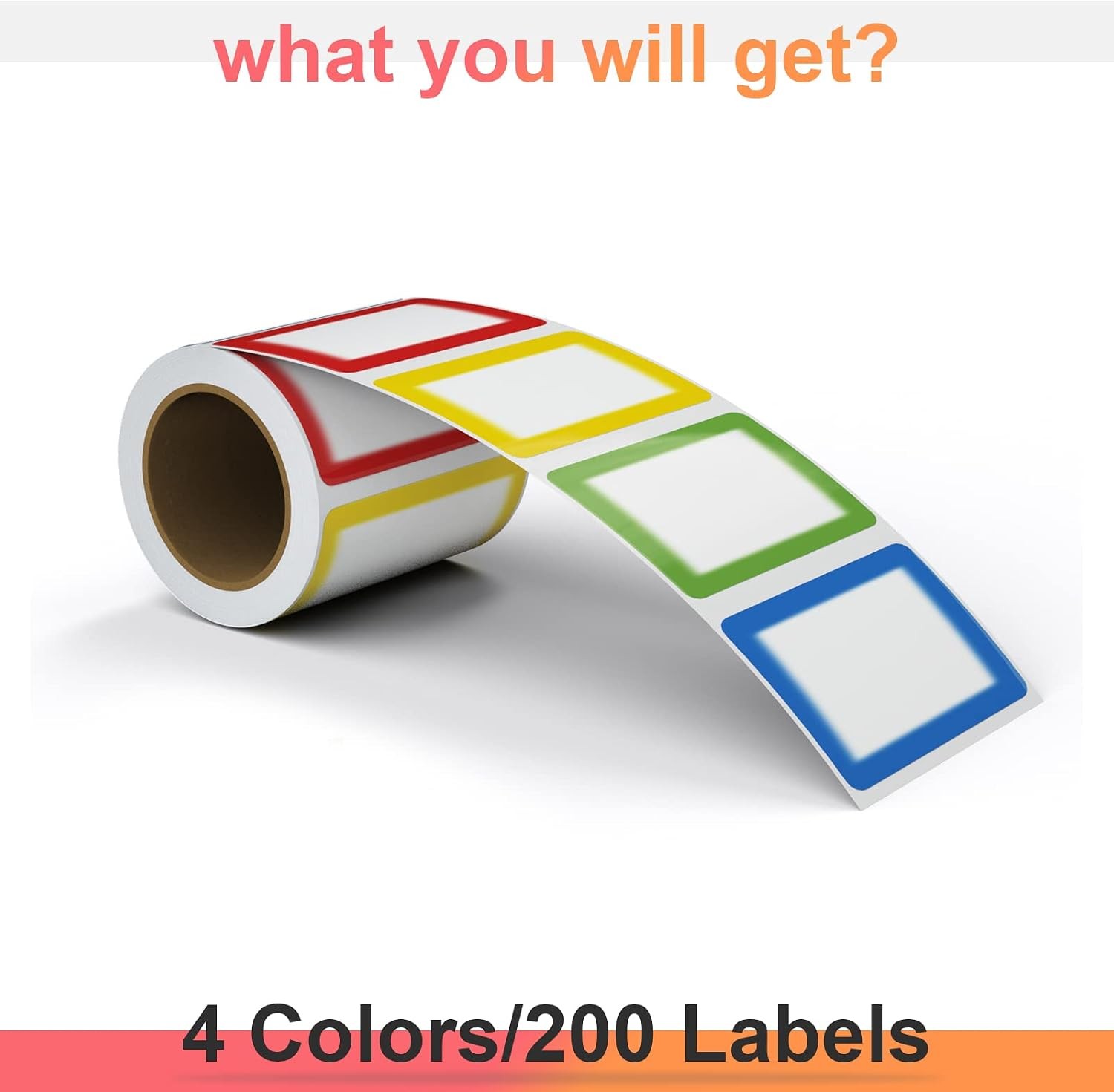 Colorful Plain Name Tag Labels – 200 Stickers, 3.5 X 2.25 Inch, Colorful Borders