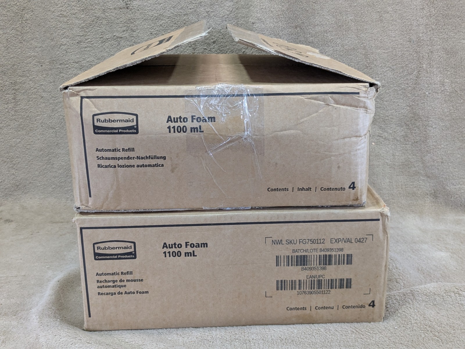 Lot of 8 Rubbermaid Auto Foam 1100 mL Soap Dispenser Refill FG750112