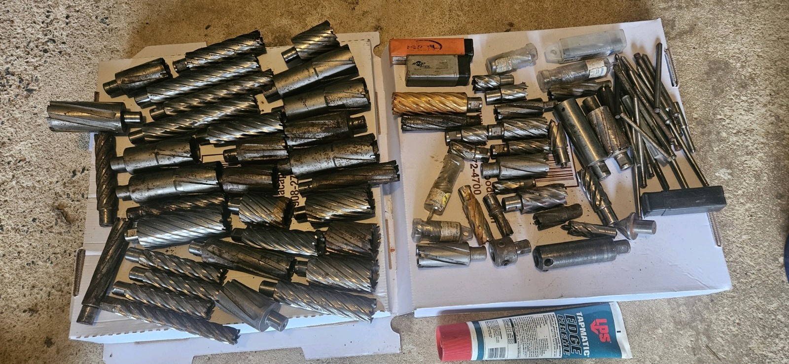 1 lot of Hougen annular cutters All sizes and lengths over 60 bits and pins