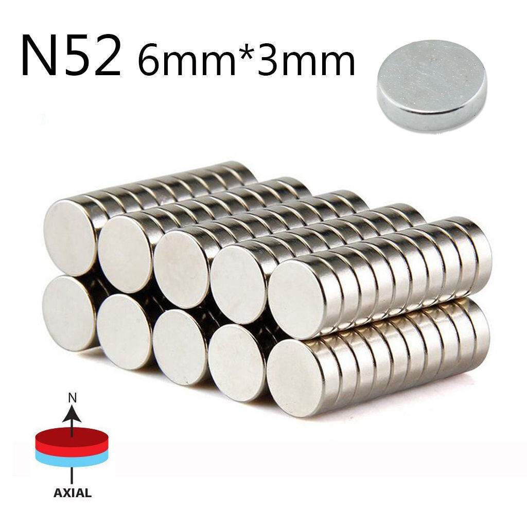 20 50 100 200pc 6mm x 3mm 1/4″x1/8″ N52 Strong Disc Rare Earth Neodymium Magnet