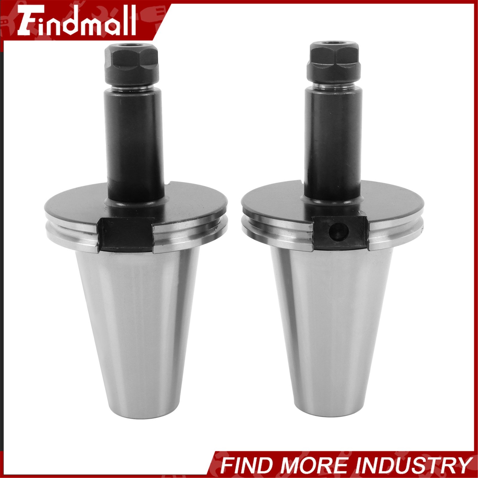 Findmall 2 Pcs CAT50 ER16 Collet Chuck Set 4″ Projection for CNC Mills