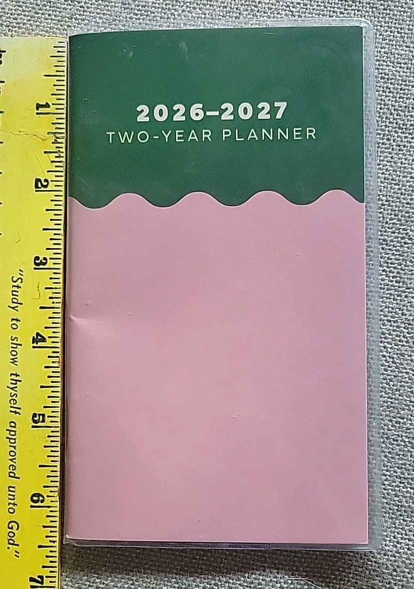 2026-2027 Two Year Pocket Planner In Plastic Cover New Flowers, Psalms Cats etc.