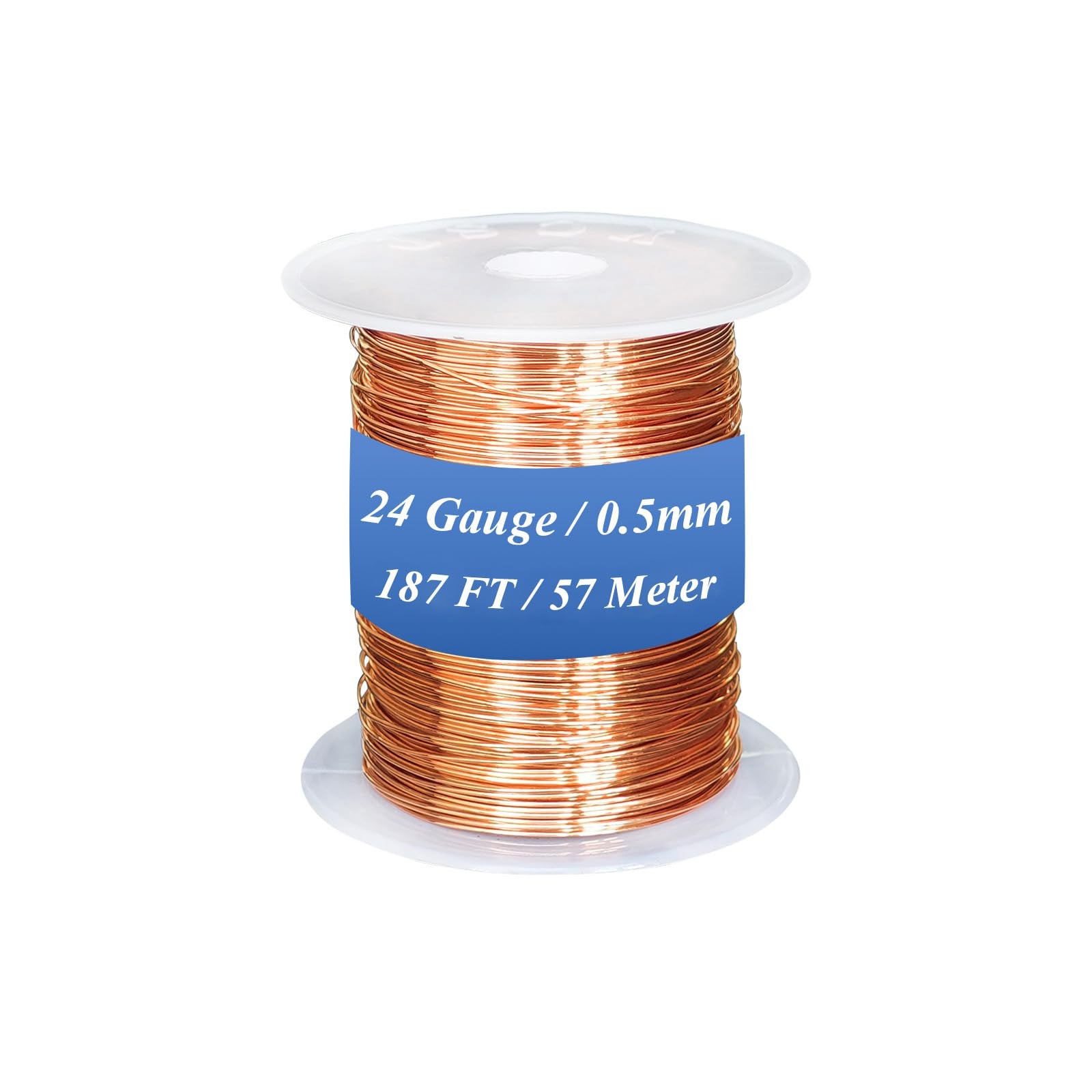 99.98% Bare Copper Wire 24Gauge (0.019″) 187ft (57m) Copper Wire for electroc…