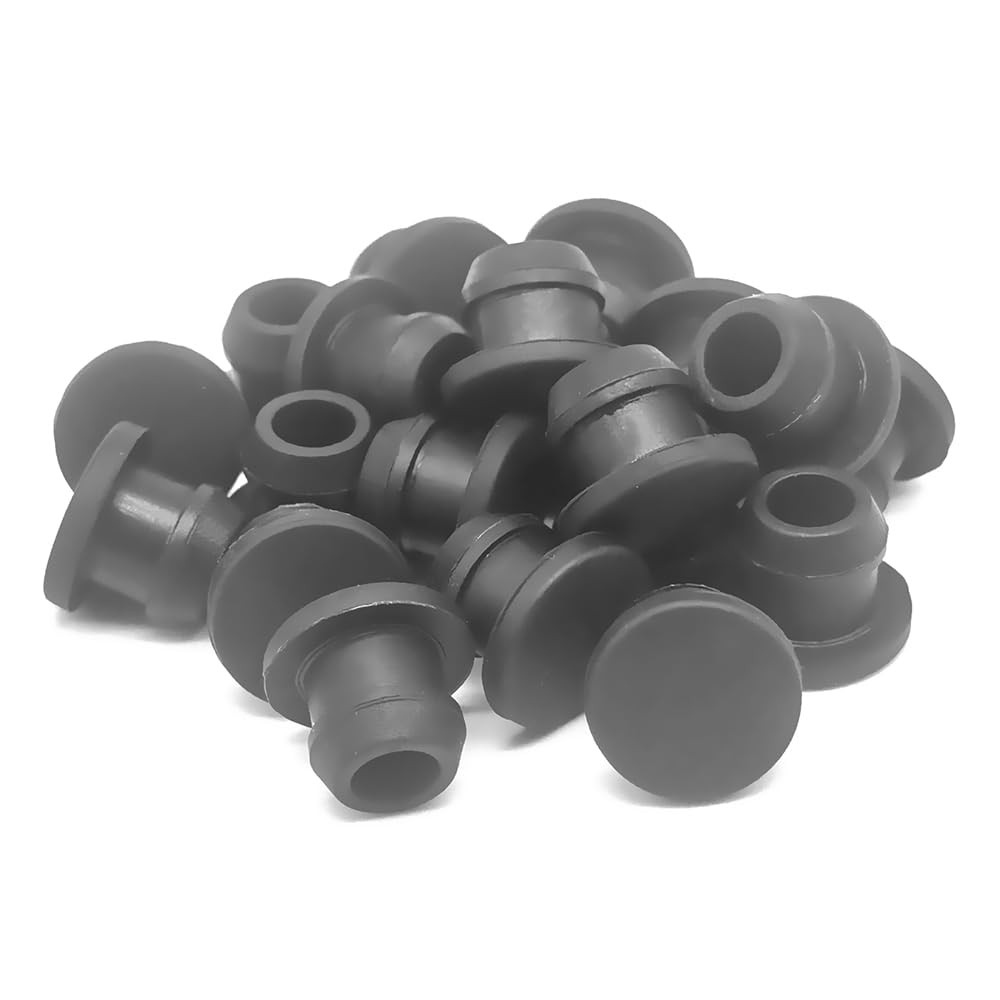 Rubber Plugs, Waterproof & Sealing, 6mm/0.24 Inch Diameter Black – 20 Pack