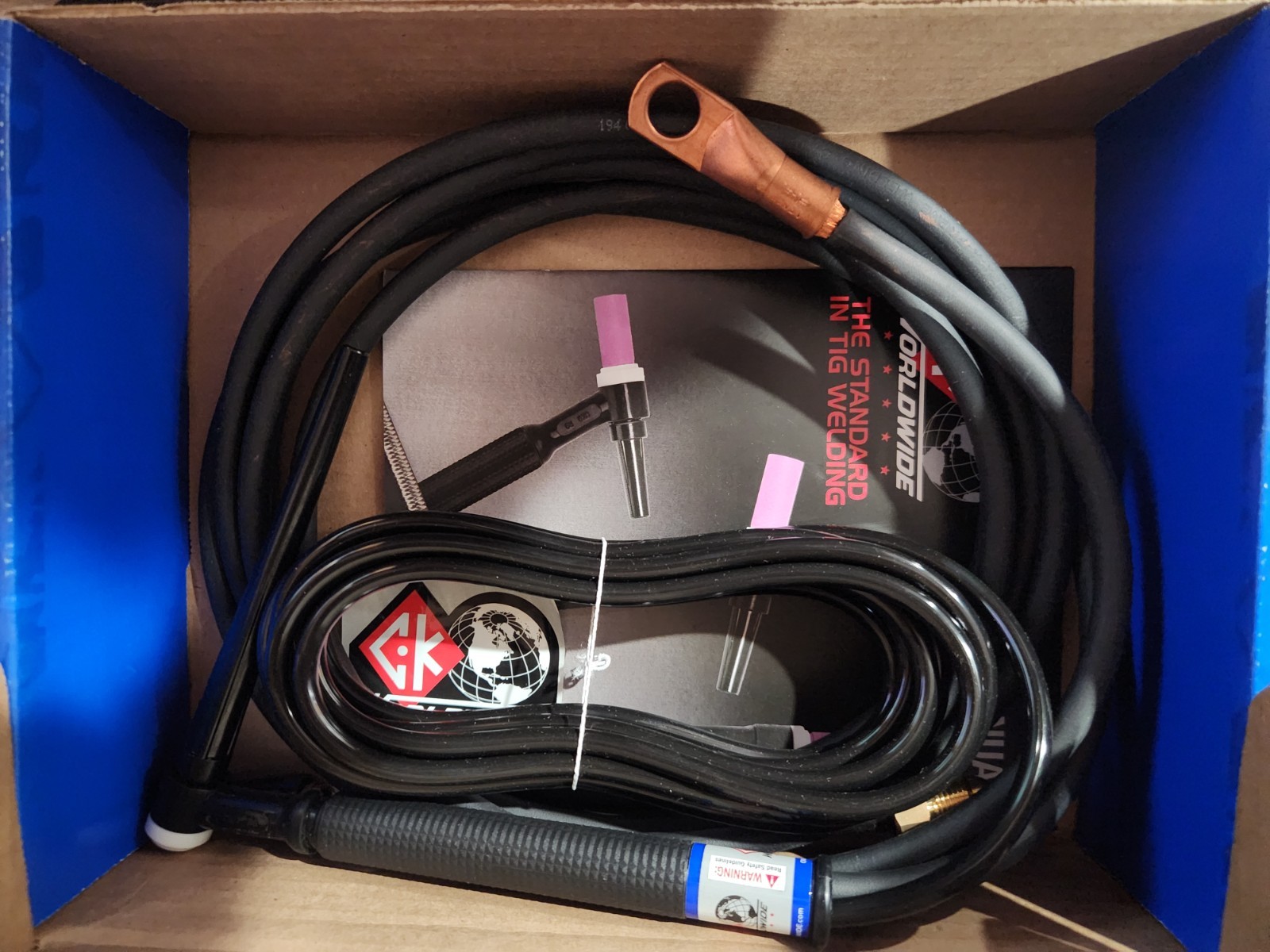 CK WORLDWIDE CK9-12-2 RG 125A Rigid Head TIG Torch, Air-Cooled, 12.5′ STD Cables