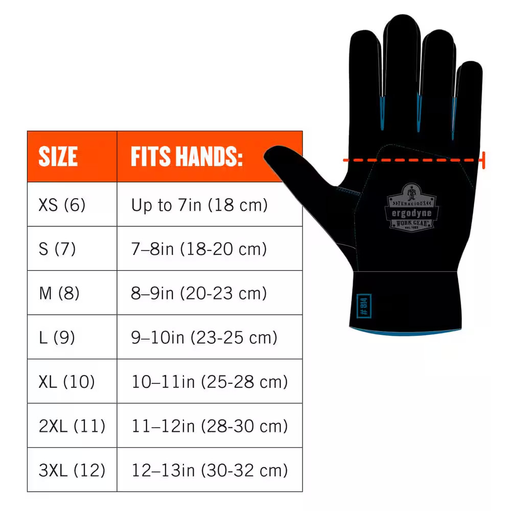 Proflex 817WP Medium Black Reinforced Thermal Waterproof Utility Gloves