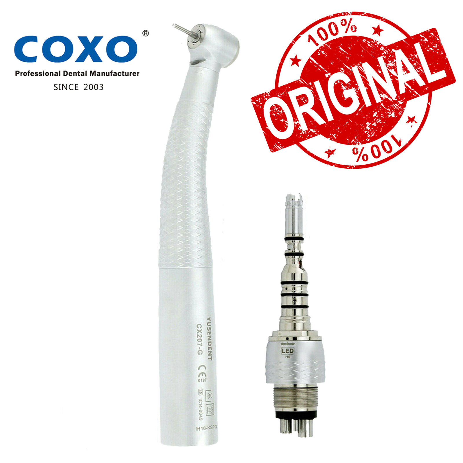 COXO YUSENDENT CX207-G Dental Fiber Optic LED High Speed Handpiece Air Turbine
