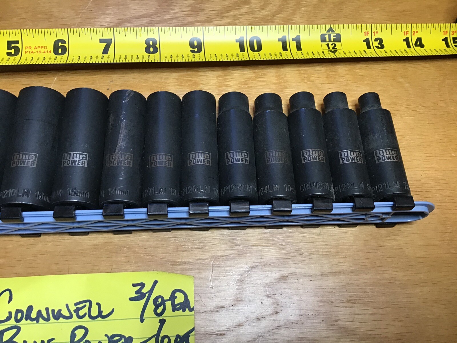 Cornwell Tools 3/8 Dr 6 Pt Metric Deep Impact Set 13 pcs Sizes 7-19 mm No Rail