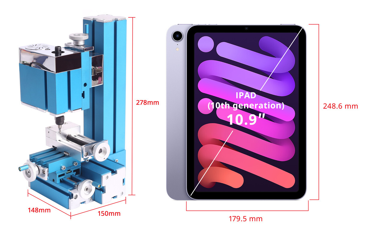 Mini Metal Milling Machine Motorized Metalworking DIY Tool Benchtop for Hobby