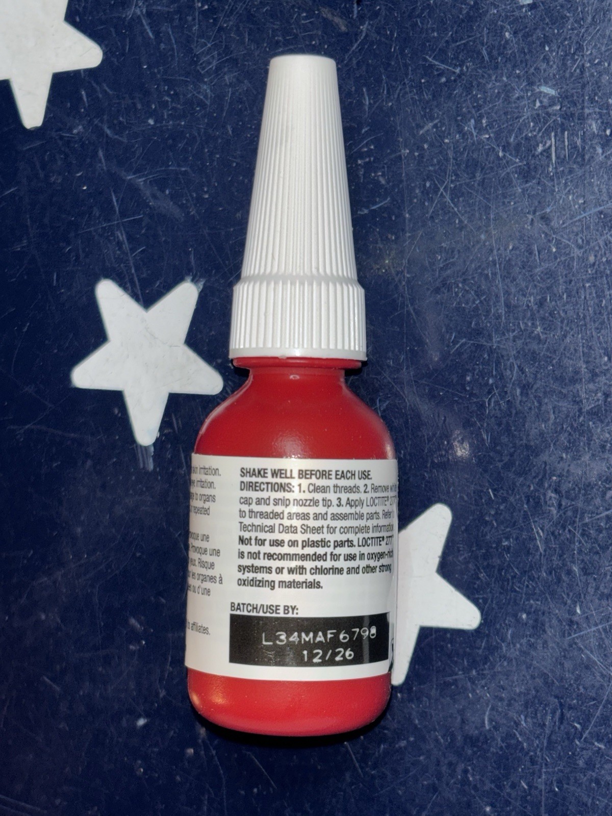Loctite 277 10mL RED High Strength Threadlocker 0.34FL. OZ. 231089 EXP 12/2026