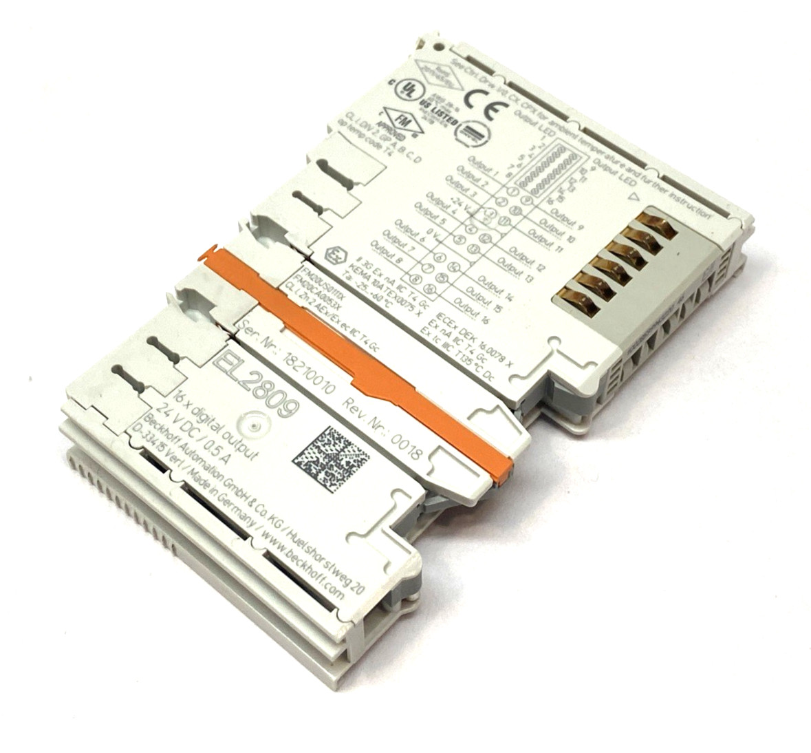 Beckhoff EL2809 EtherCAT Terminal, 16-Channel Digital Output, 24VDC, 0.5A