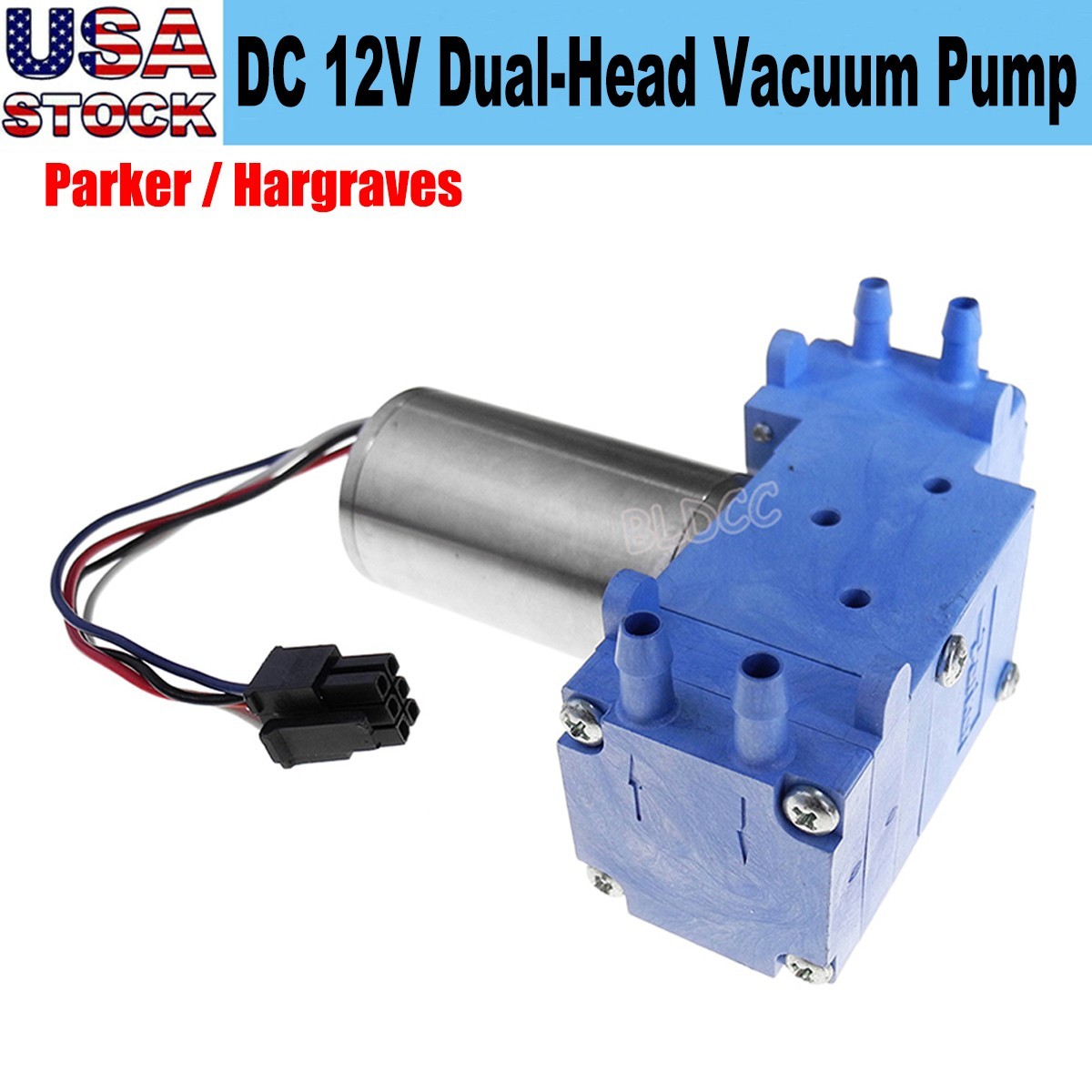 Parker / Hargraves BLDC 12VDC Miniature Vacuum Diaphragm Pump Dual Head Air Pump