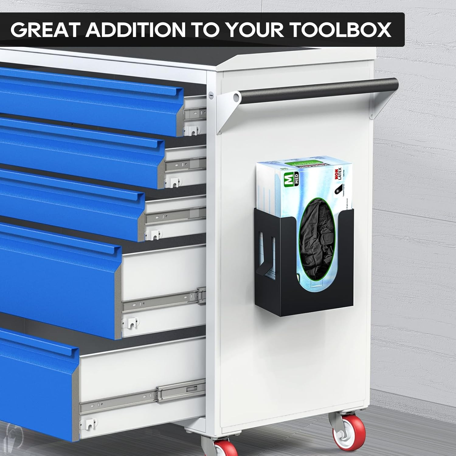 Magnetic Glove Box Holder, Wall Mount Metal Rubber Latex Disposable