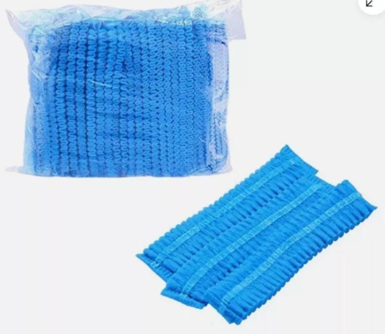 100 pcs Disposable Hair Net Non-Woven Head Bouffant Hair Cap 21″ BLUE