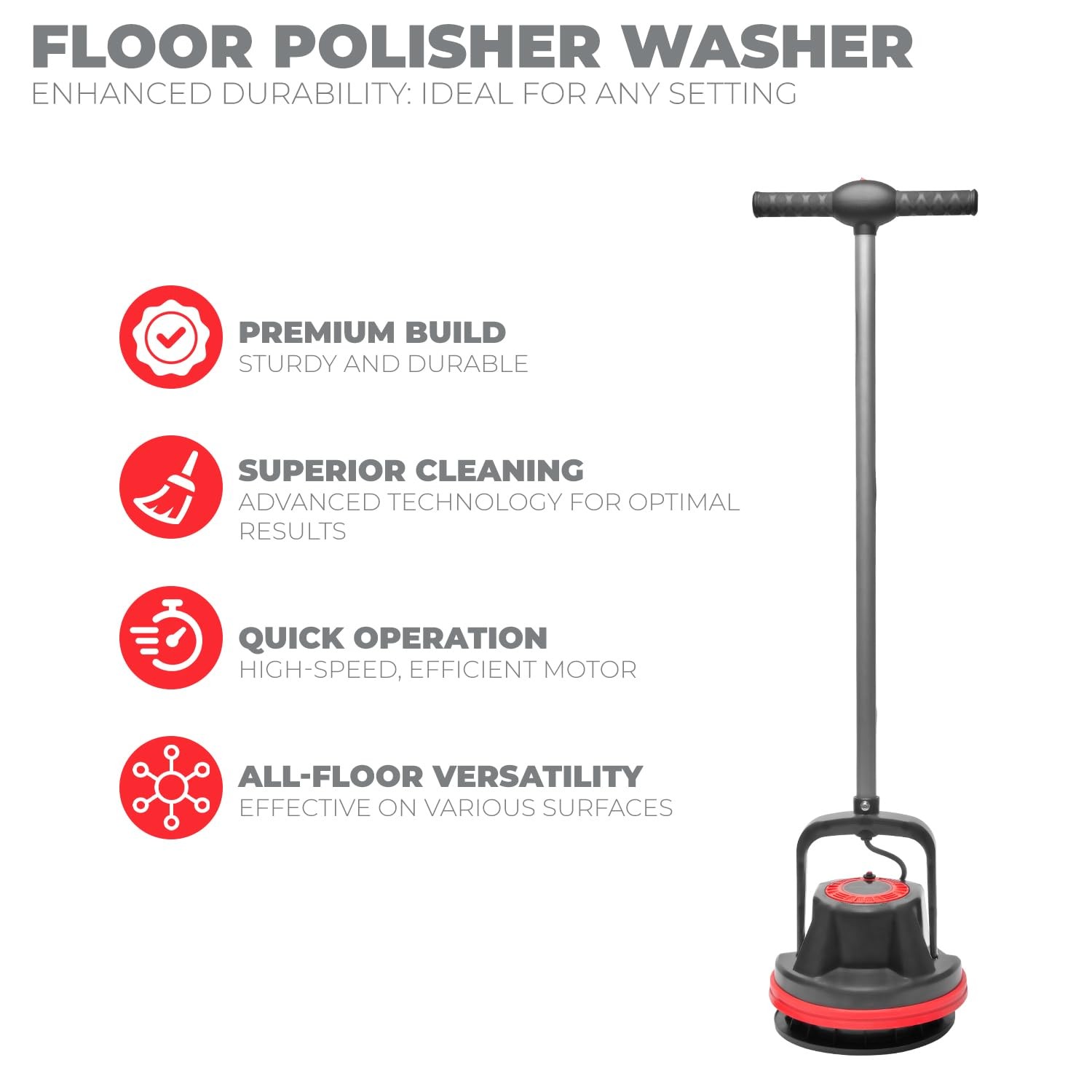 Xtremepowerus 10 Heavy Duty Commercial Pad Polisher Orbiter Hard Floor Buff