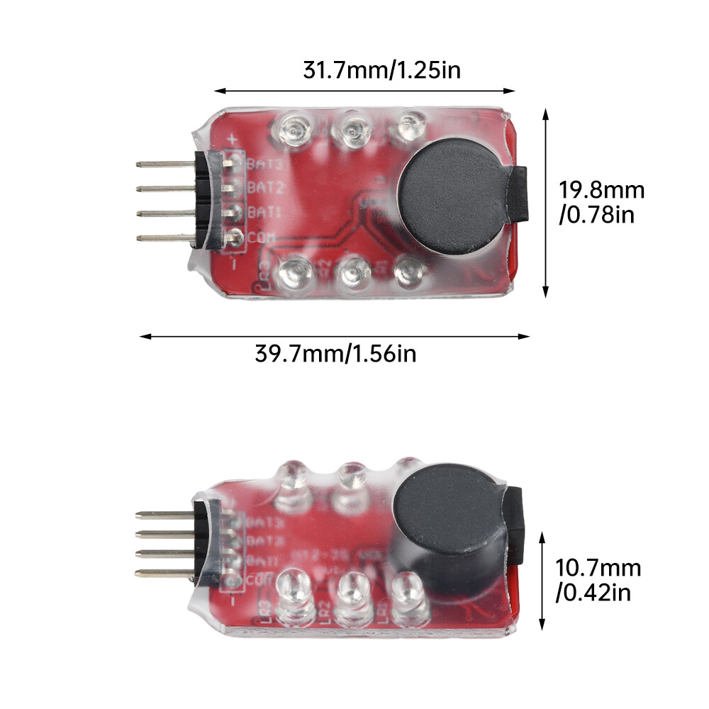 1-10pc 2-3S RC Lipo Battery Tester Low Voltage Buzzer Alarm Module LED Indicator