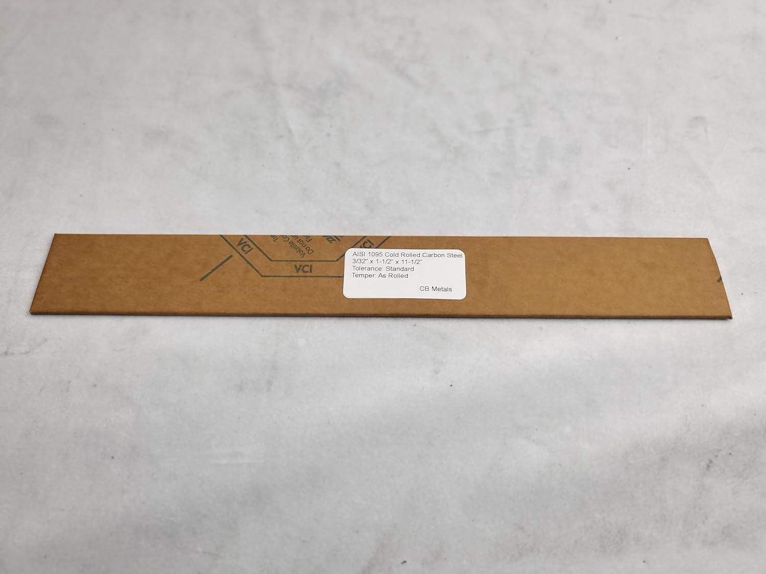 1095 Cold Rolled Carbon Steel 3/32″ x 1-1/2″, 11-1/2″ bar, Knife Making Stock